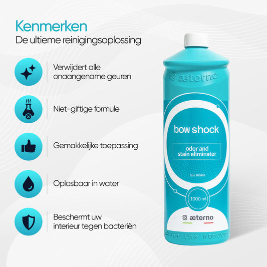 Aeterno Bow Shock Odor & Stain Eliminator – Interieurreiniger – 1000 ml – Geur- & Vlekverwijdering