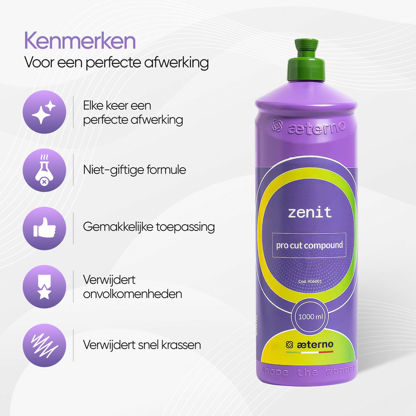 Aeterno Zenit Pro Cut Compound – Polijstcompound – 1000 ml – Krachtige Correctie