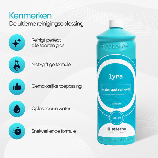 Aeterno Lyra Water Spot Remover – Glasreiniger – 500 ml – Verwijdert Kalk- & Watervlekken