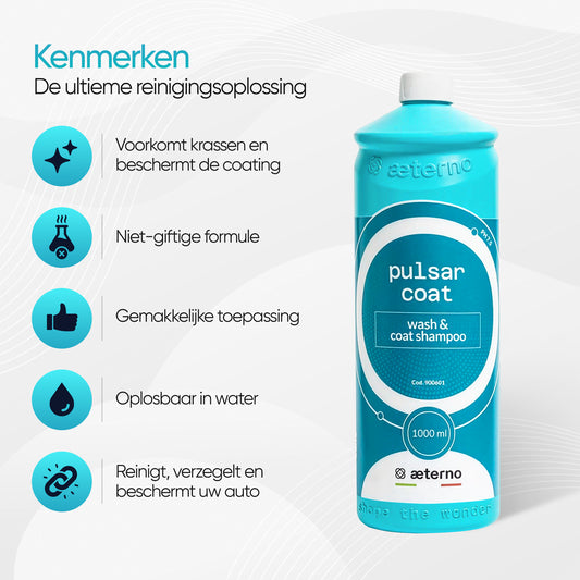 Aeterno Pulsar Coat – Wash & Coat Shampoo – 1000 ml – Reinigt, Verzegelt & Beschermt