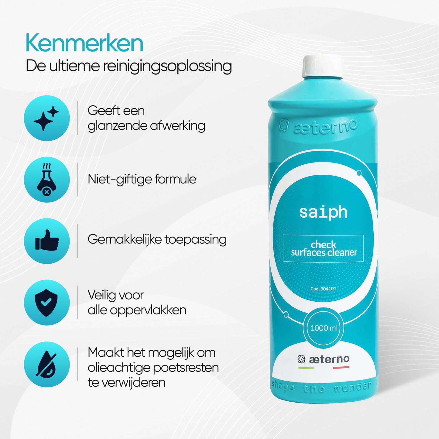 Aeterno Saiph Check Surfaces Cleaner – Oppervlaktereiniger – 1000 ml – Veilig & Effectief