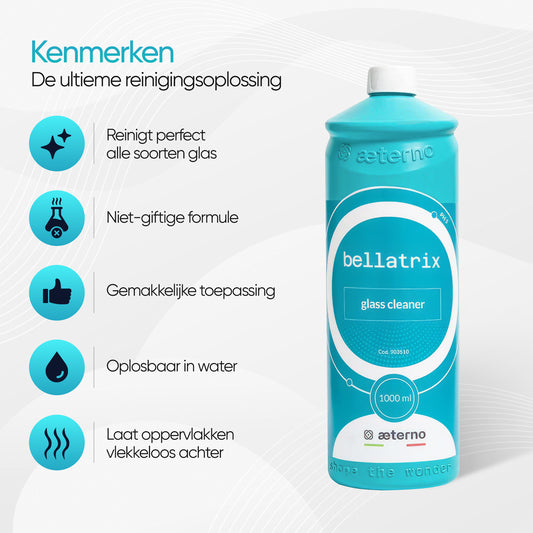 Aeterno Bellatrix Glass Cleaner – Glasreiniger – 1000 ml – Streeploos & Veilig