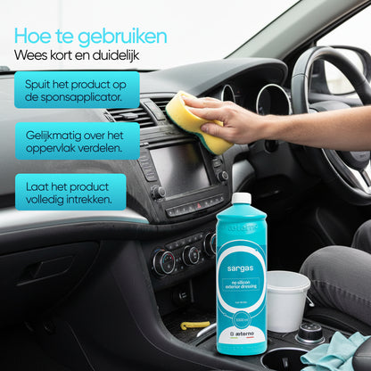 Aeterno Sargas No Silicon Exterior Dressing – Waterbasis – 1000 ml – Voor Banden & Exterieur