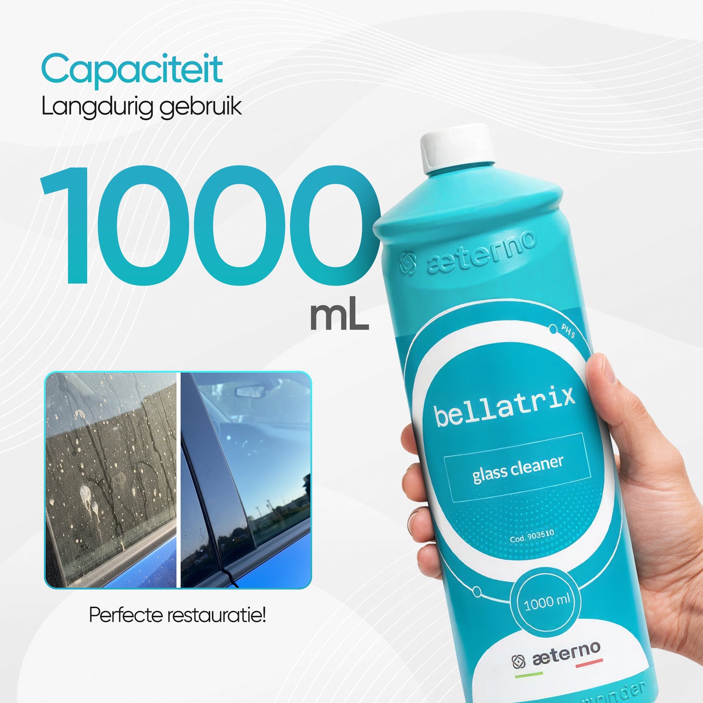 Aeterno Bellatrix Glass Cleaner – Glasreiniger – 1000 ml – Streeploos & Veilig