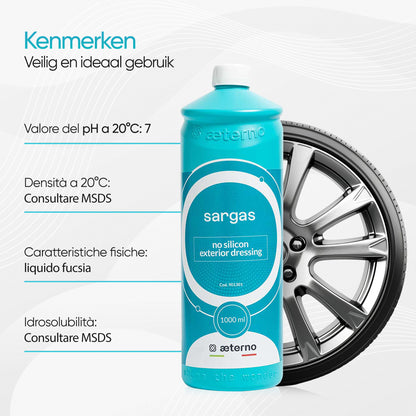 Aeterno Sargas No Silicon Exterior Dressing – Waterbasis – 1000 ml – Voor Banden & Exterieur