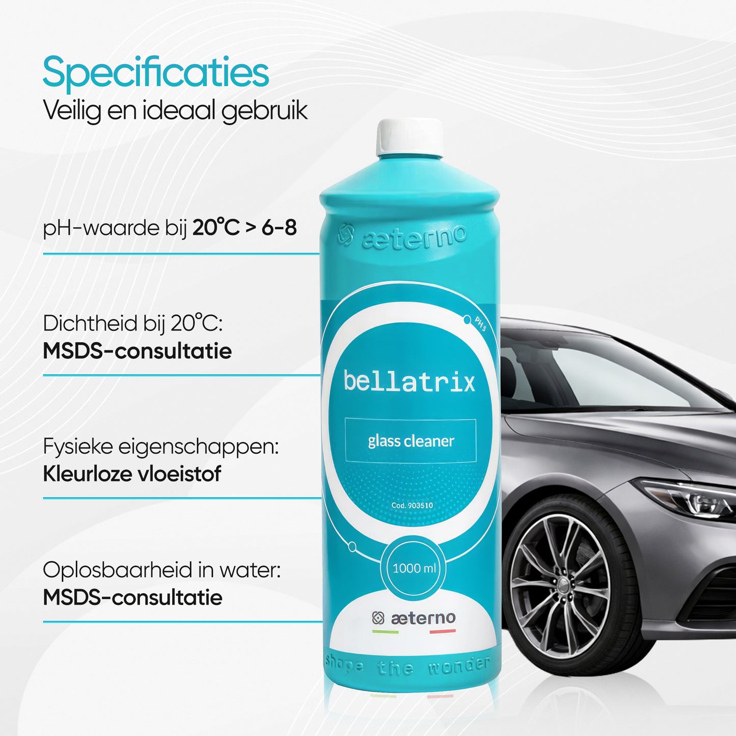Aeterno Bellatrix Glass Cleaner – Glasreiniger – 1000 ml – Streeploos & Veilig