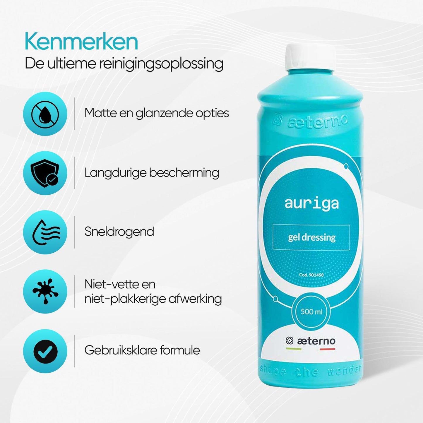 Aeterno Auriga Gel Dressing – Kunststof & Rubber Gel – 500 ml – Langdurige Bescherming