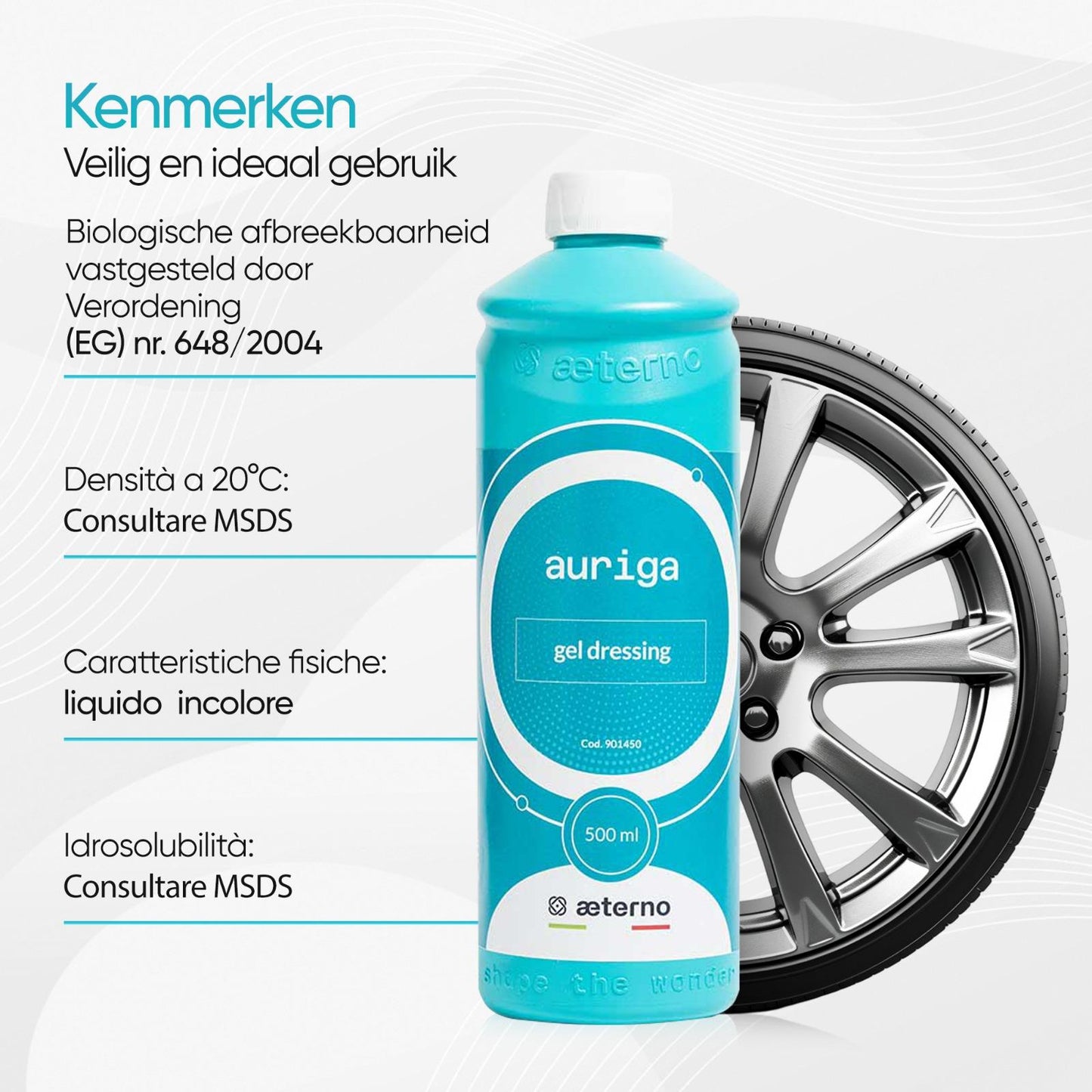 Aeterno Auriga Gel Dressing – Kunststof & Rubber Gel – 500 ml – Langdurige Bescherming